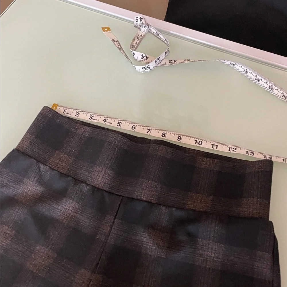 Zac & Rachel Black and Brown Plaid Leggings